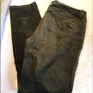 Eileen Fisher moss green corduroy straight pants